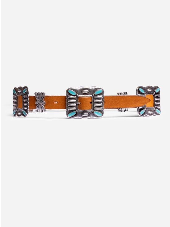 Johnny Was Piazza Italian Leather Concho Belt S/M NWT Cuoio Italy MSRP $268 main image 5